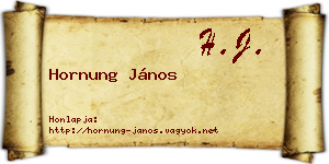 Hornung János névjegykártya