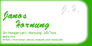 janos hornung business card